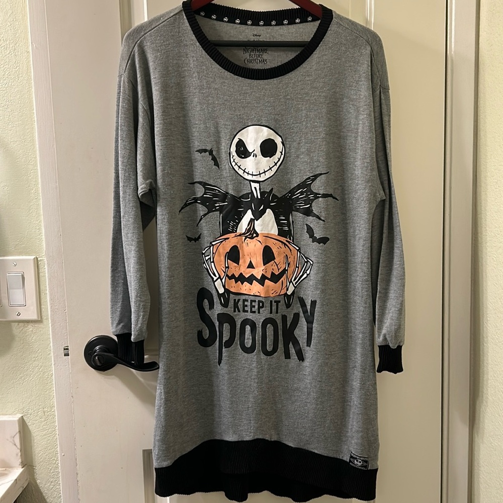 THE NIGHTMARE BEFORE CHRISTMAS Keep it Spooky Shirt Halloween Dress, Sz M